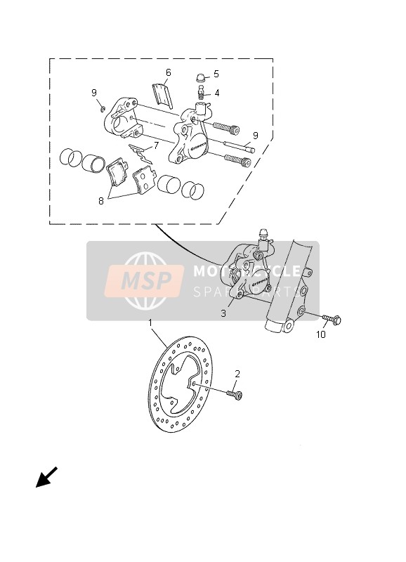 Yamaha CS50R-AC JOG 2006 Front Brake Caliper for a 2006 Yamaha CS50R-AC JOG